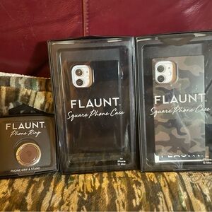 Flaunt Square Phone Case and Grip for iPhone 12 Mini - Black and Camouflage